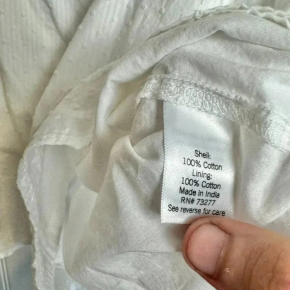 Lauren Conrad White Swiss Dot Puff Sleeve Square Neck Blouse XXL F3 - Picture 5 of 7